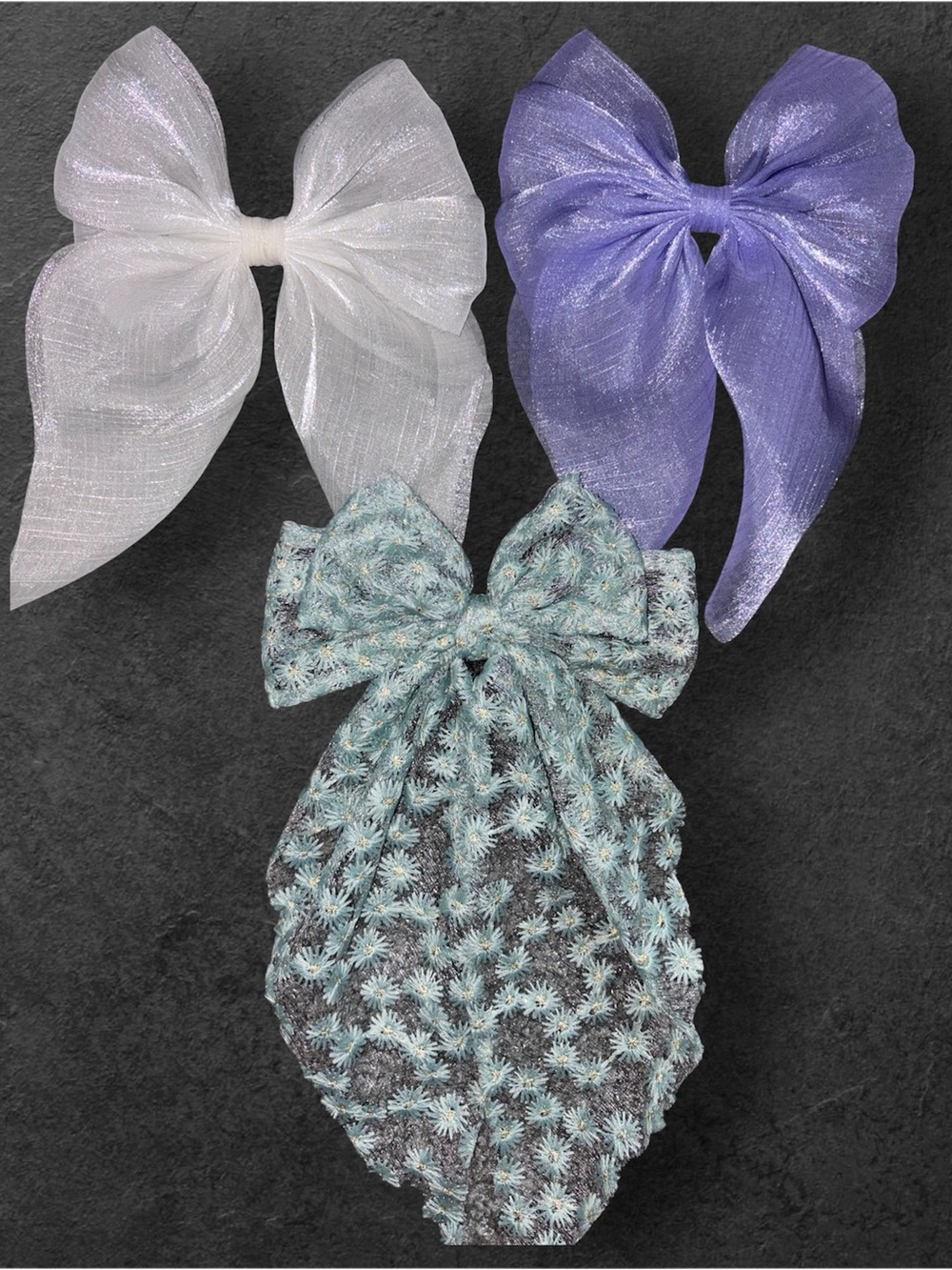 3-Pack Sheer & Lace Hair Bows